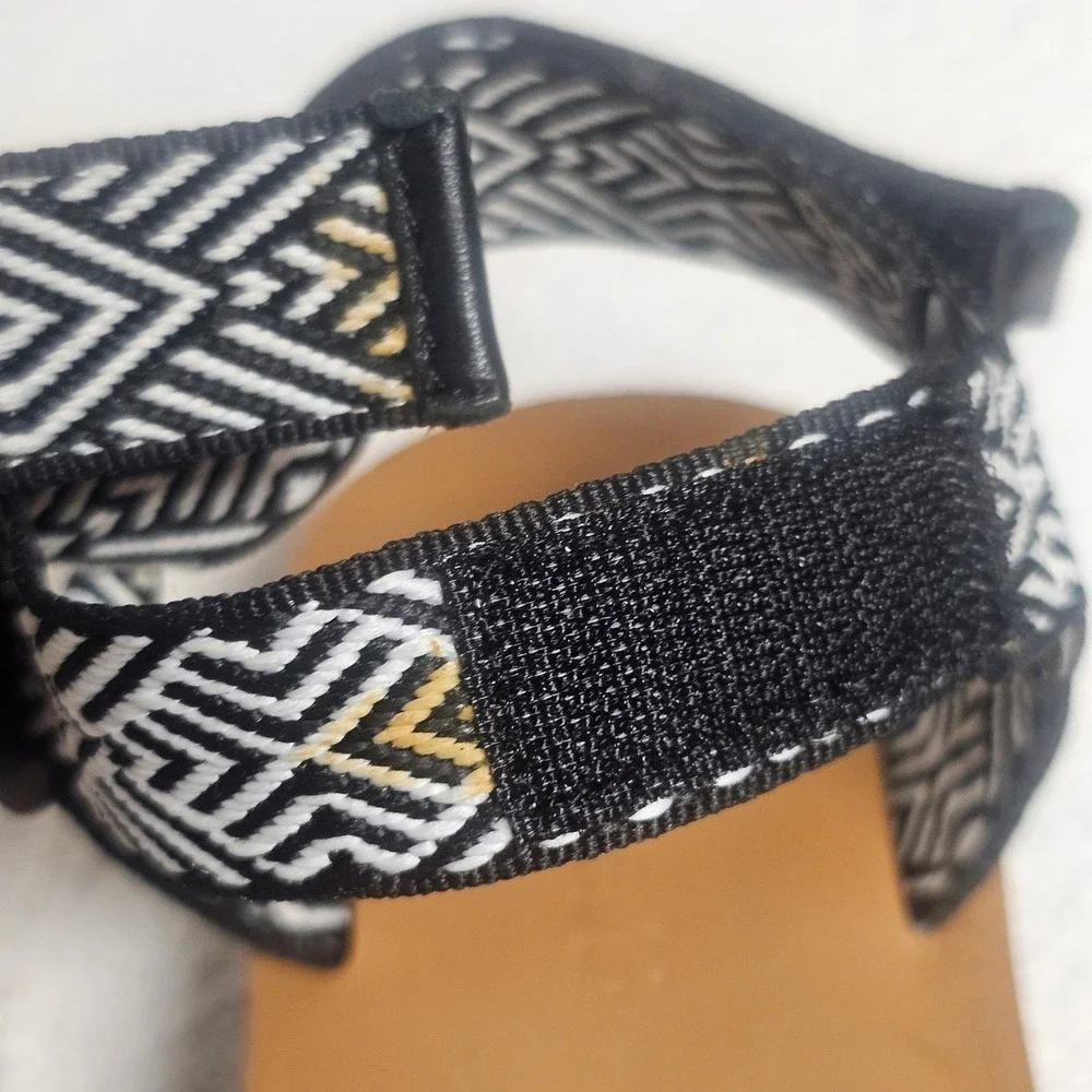 Madewell The Resourced Maggie Sandal Aztec Print Straps Black White Size 6.5